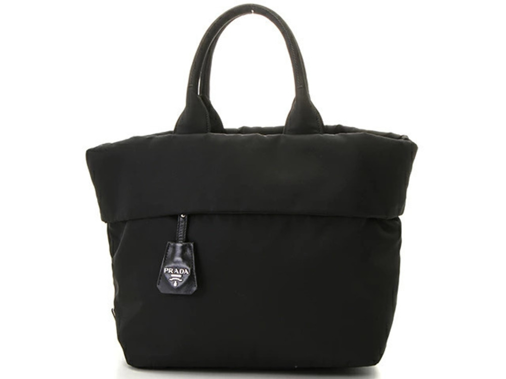 Prada Tote Tessuto Saffiano Bag Leather Black